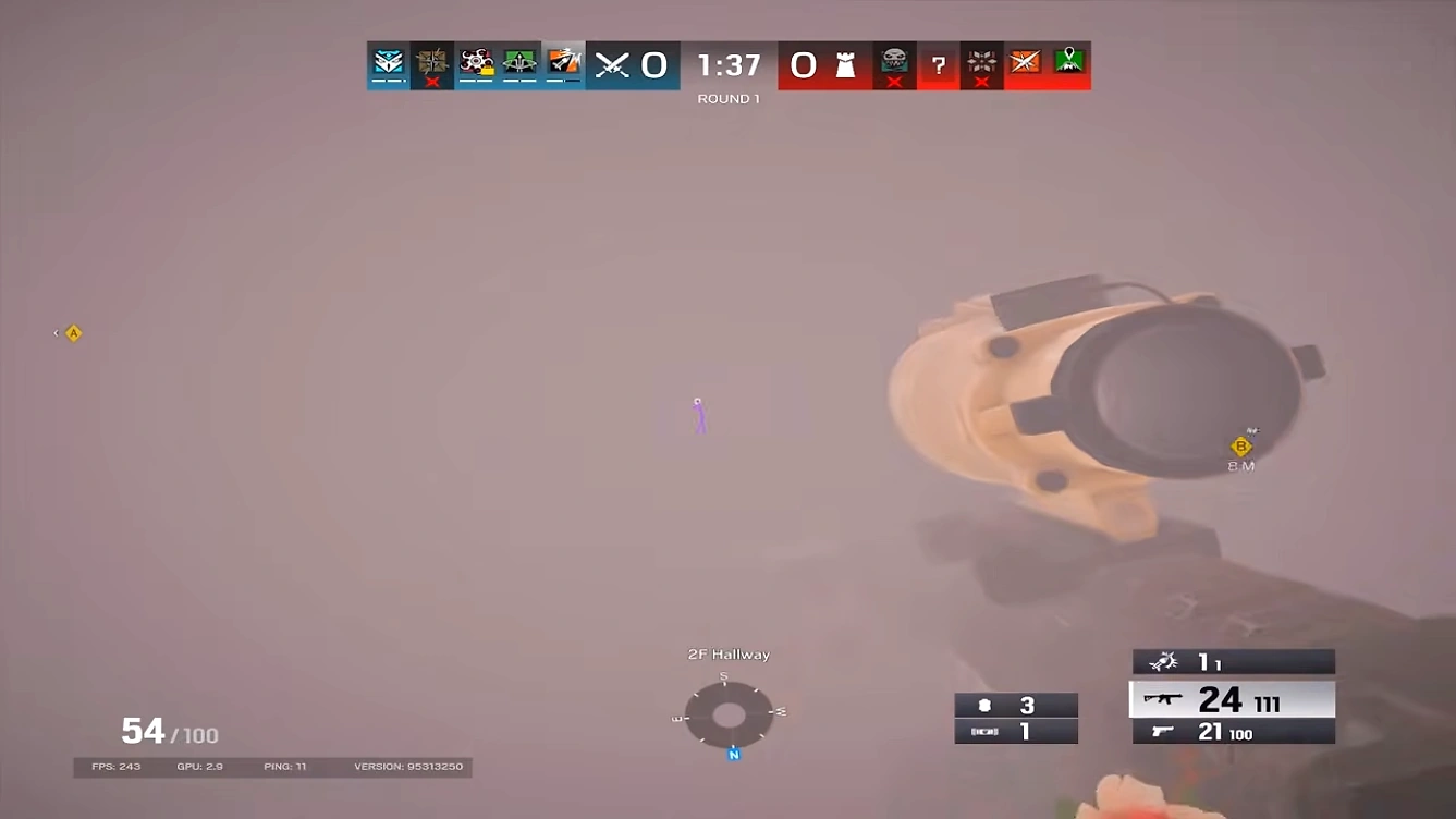 ESP player boxes in a Rainbow Six Siege round